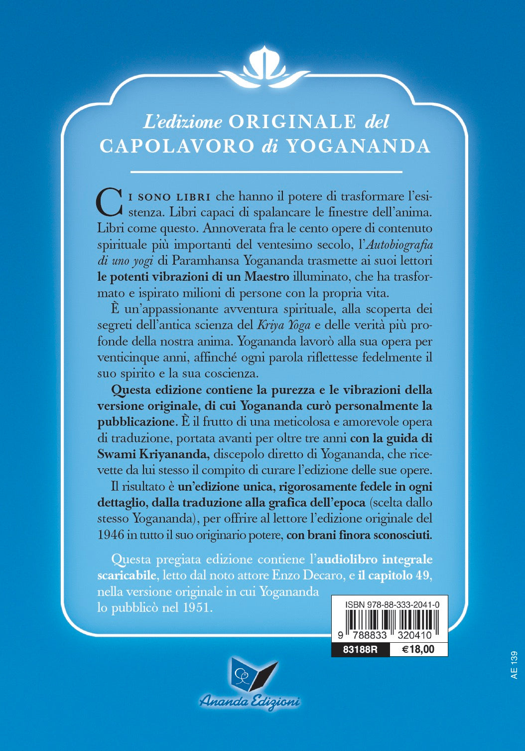 Autobiografia di uno yogi. Edizione originale con audiolibro::Edizione originale del 1946