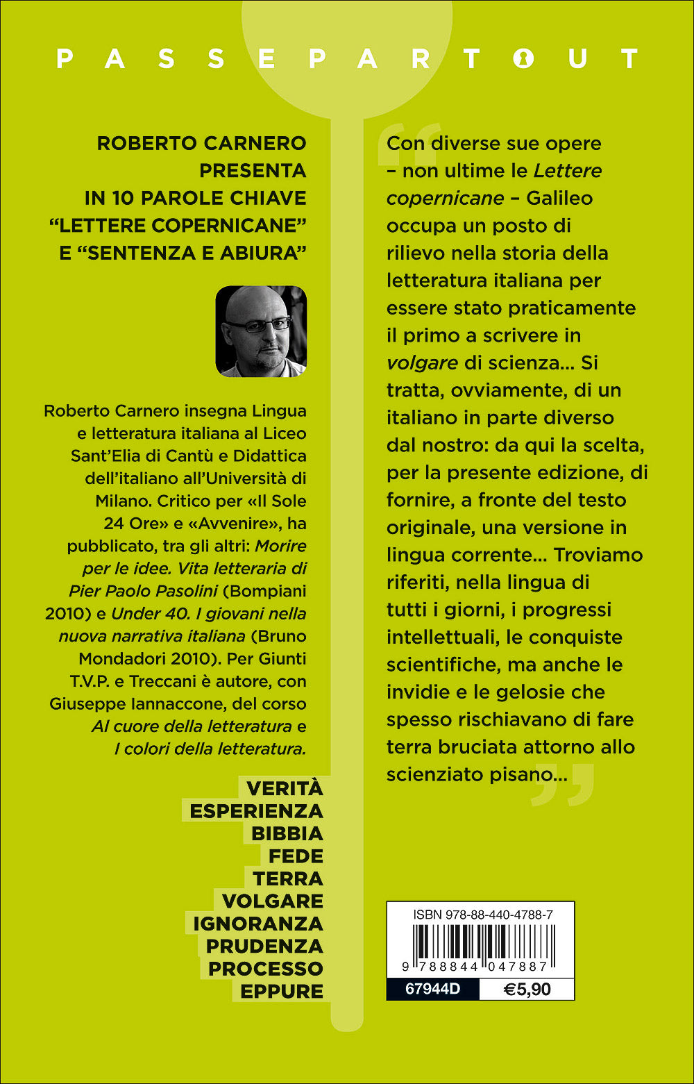 Lettere copernicane - Sentenza e abiura::Testo italiano corrente a fronte