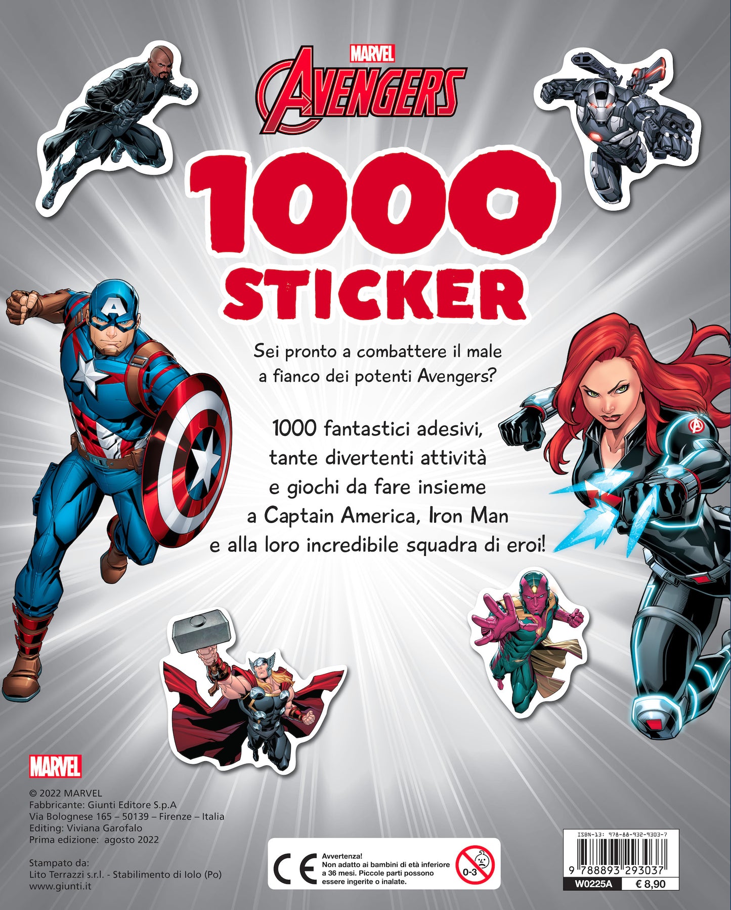 1000 Sticker Marvel Avengers::Tanti giochi e attività