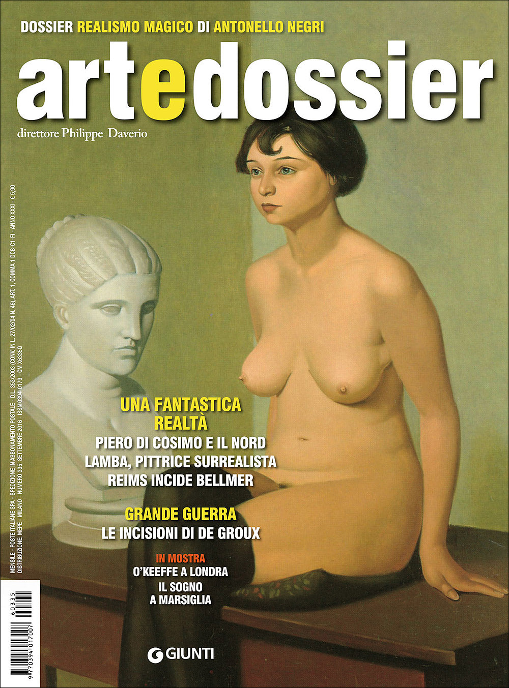 Art e dossier n. 335, settembre 2016::allegato a questo numero il dossier: Realismo magico di Antonello Negri
