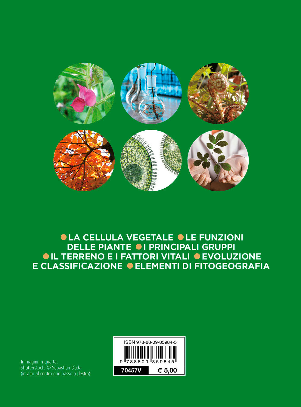 Botanica::La cellula vegetale - Le funzioni delle piante - Il terreno e i fattori vitali - Evoluzione e classificazione - I principali gruppi delle piante - Elementi di fitogeografia