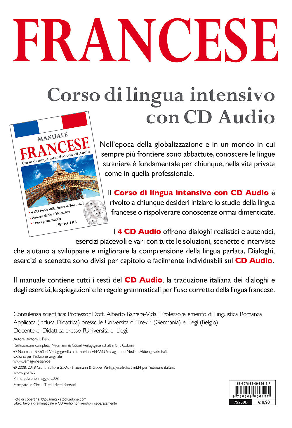Corso di lingua Francese intensivo con CD Audio::4 CD della durata di 240 minuti - Manuale di oltre 200 pagine - Tavola grammaticale