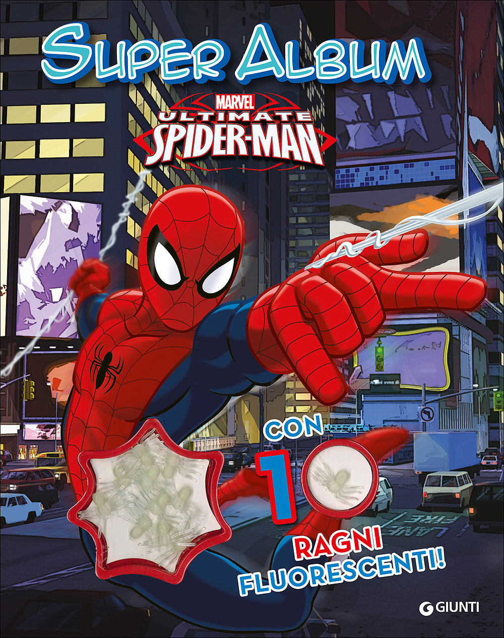 Spiderman 10 ragni Super Album::Con 10 ragni fluorescenti!