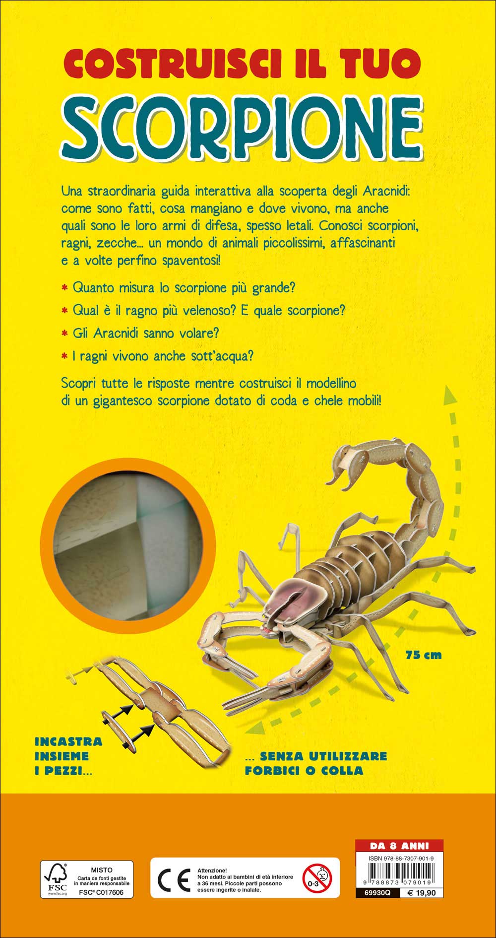 Costruisci il tuo scorpione e scopri il mondo degli aracnidi::Costruisci uno scorpione di 75 cm - Libro + modellino di 59 pezzi