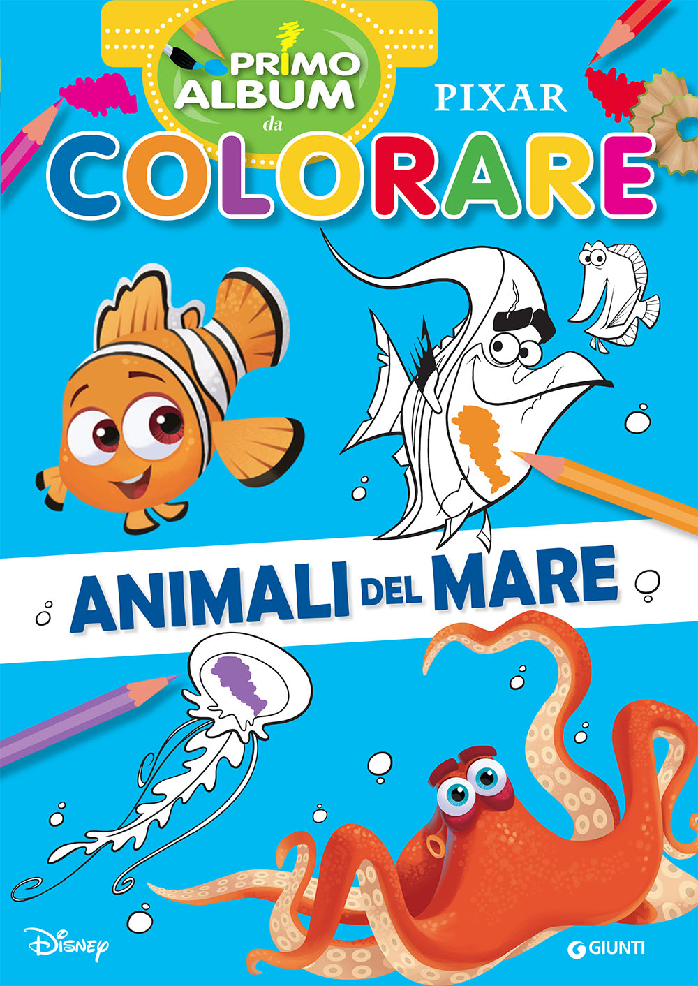 Primo album da colorare Pixar::Animali del mare