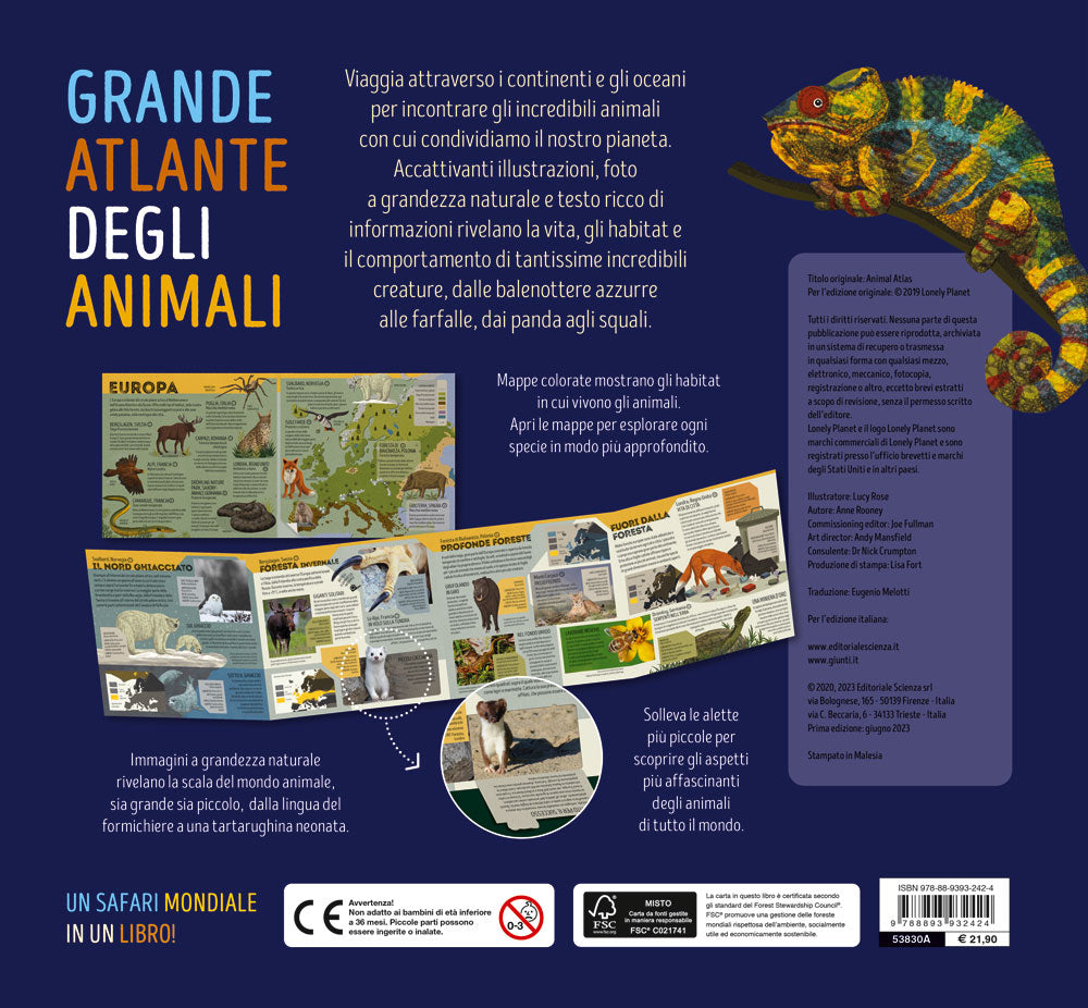 Grande atlante degli animali::Informazioni sorprendenti, mappe da esplorare e alette da sollevare