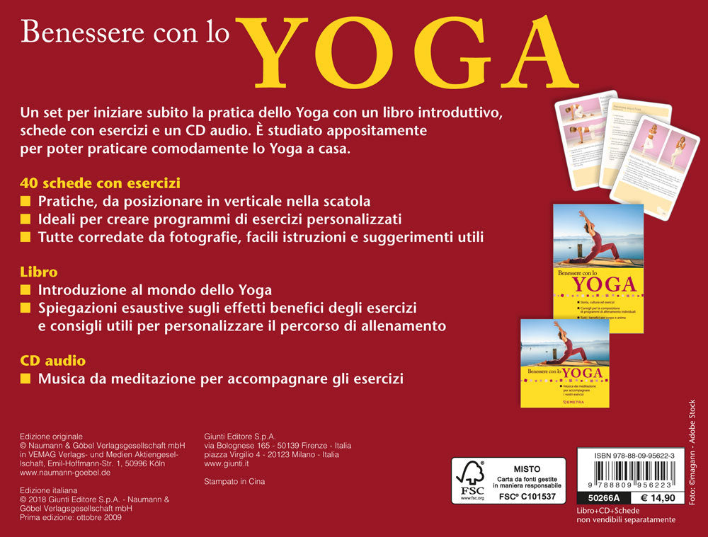 Benessere con lo yoga::il set contiene: 40 schede di esercizi, libro, cd audio